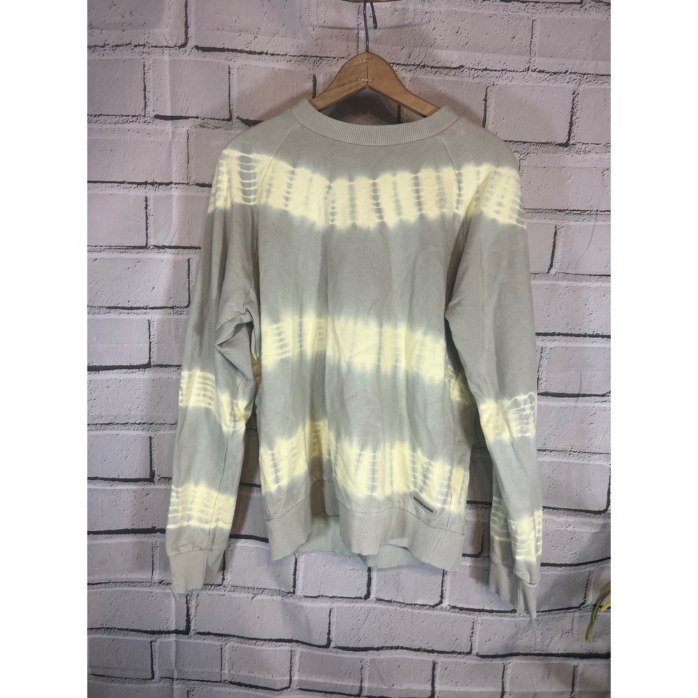 Scotch & Soda Amsterdam Mens Tie Dye Stripe Raglan Sweatshirt Grey Yellow Size M